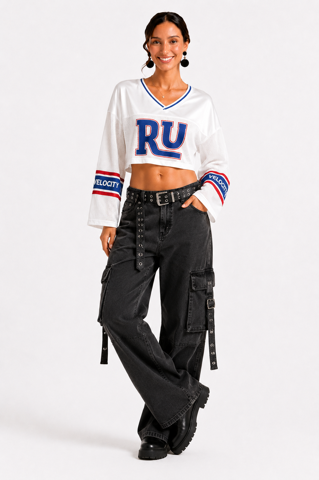 Loovay Virella Top, Cropped Streetwear met Statement Print