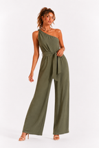Loovay Valléstra Jumpsuit, One-Shoulder met Wijde Pijpen
