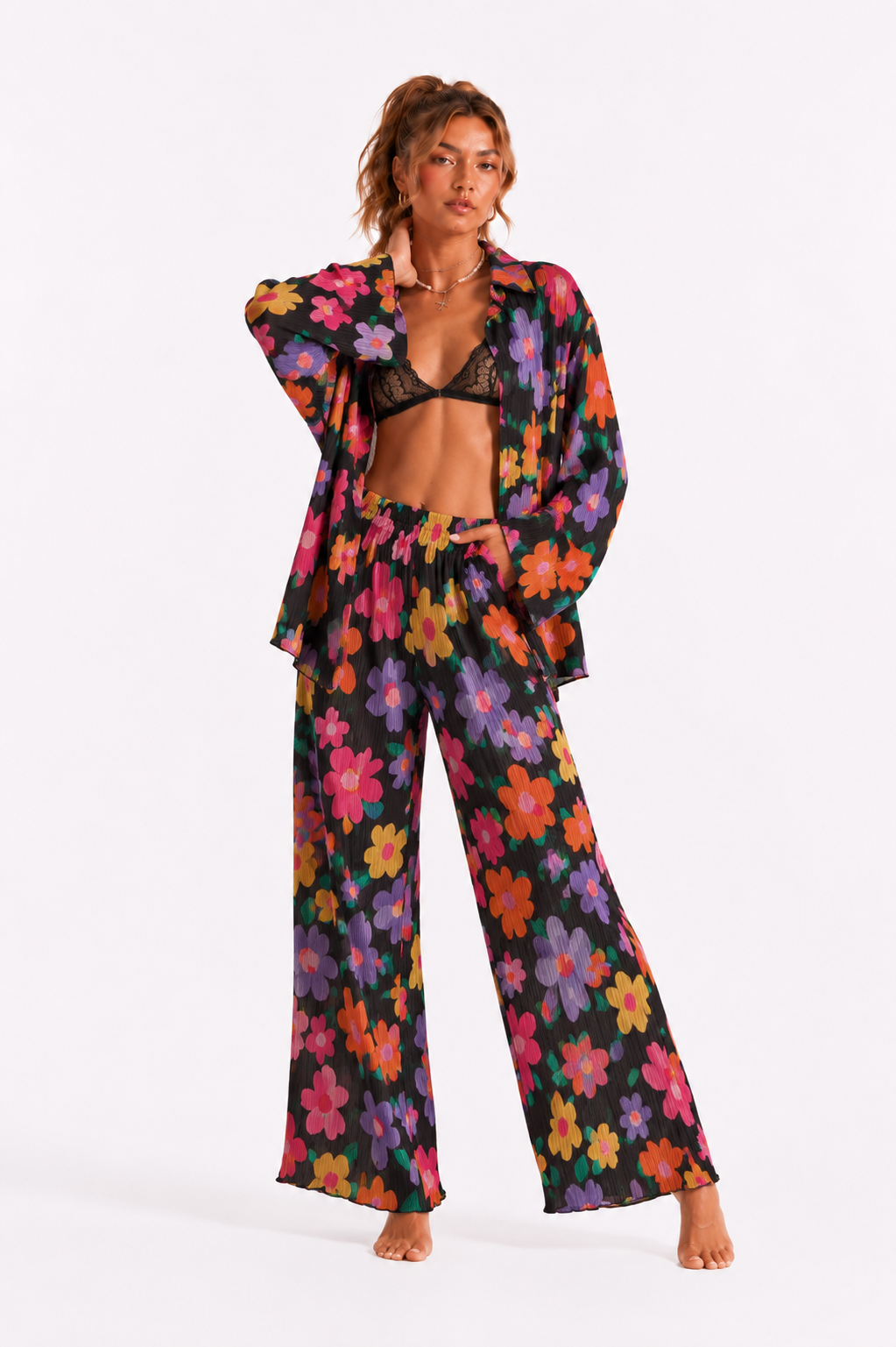 Loovay Valloria Set, Blouse met Wide Leg Broek