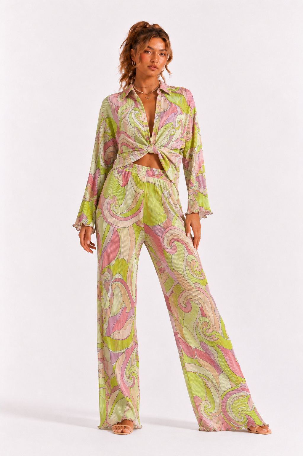 Loovay Valloria Set, Blouse met Wide Leg Broek