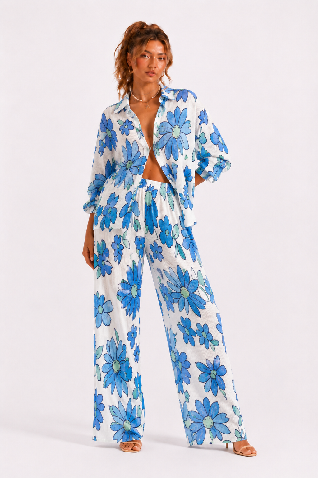 Loovay Valloria Set, Blouse met Wide Leg Broek