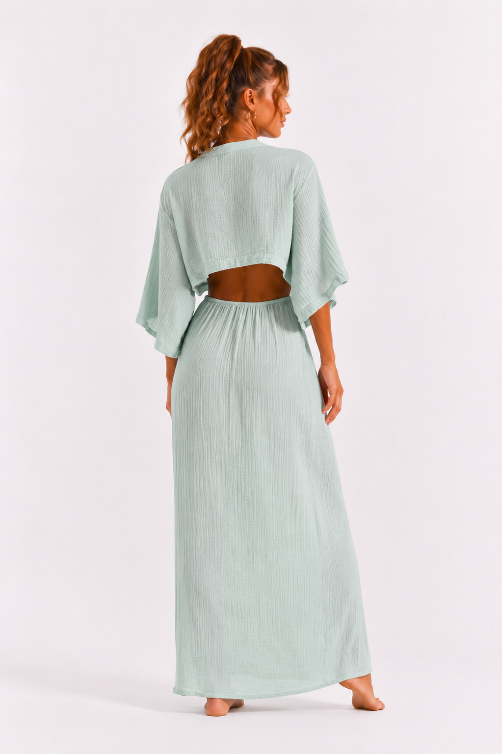 Loovay Élarisse Jurk, Maxi met V-Hals en Taille Detail