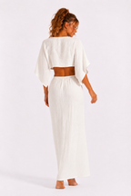 Loovay Élarisse Jurk, Maxi met V-Hals en Taille Detail
