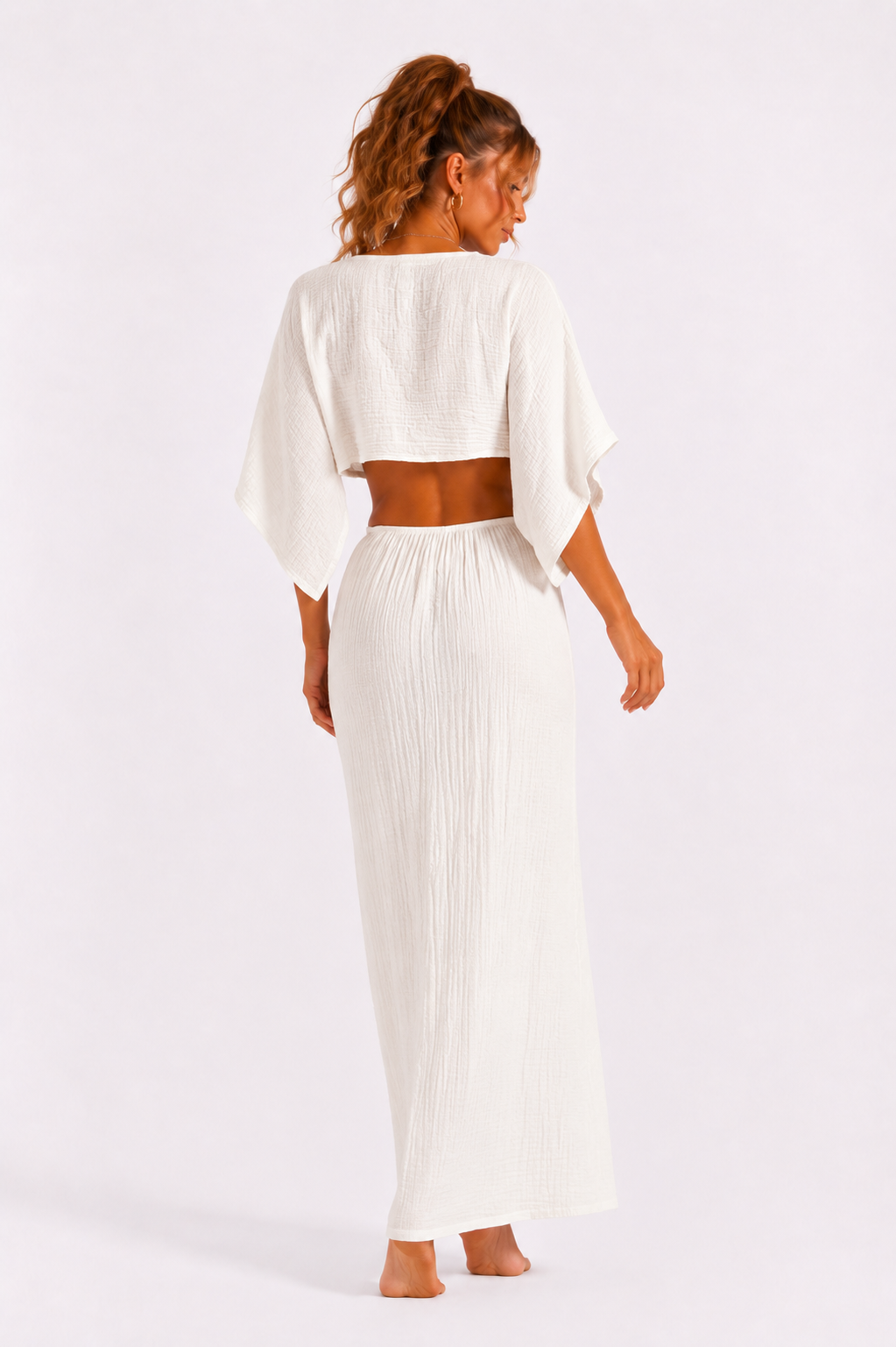 Loovay Élarisse Jurk, Maxi met V-Hals en Taille Detail