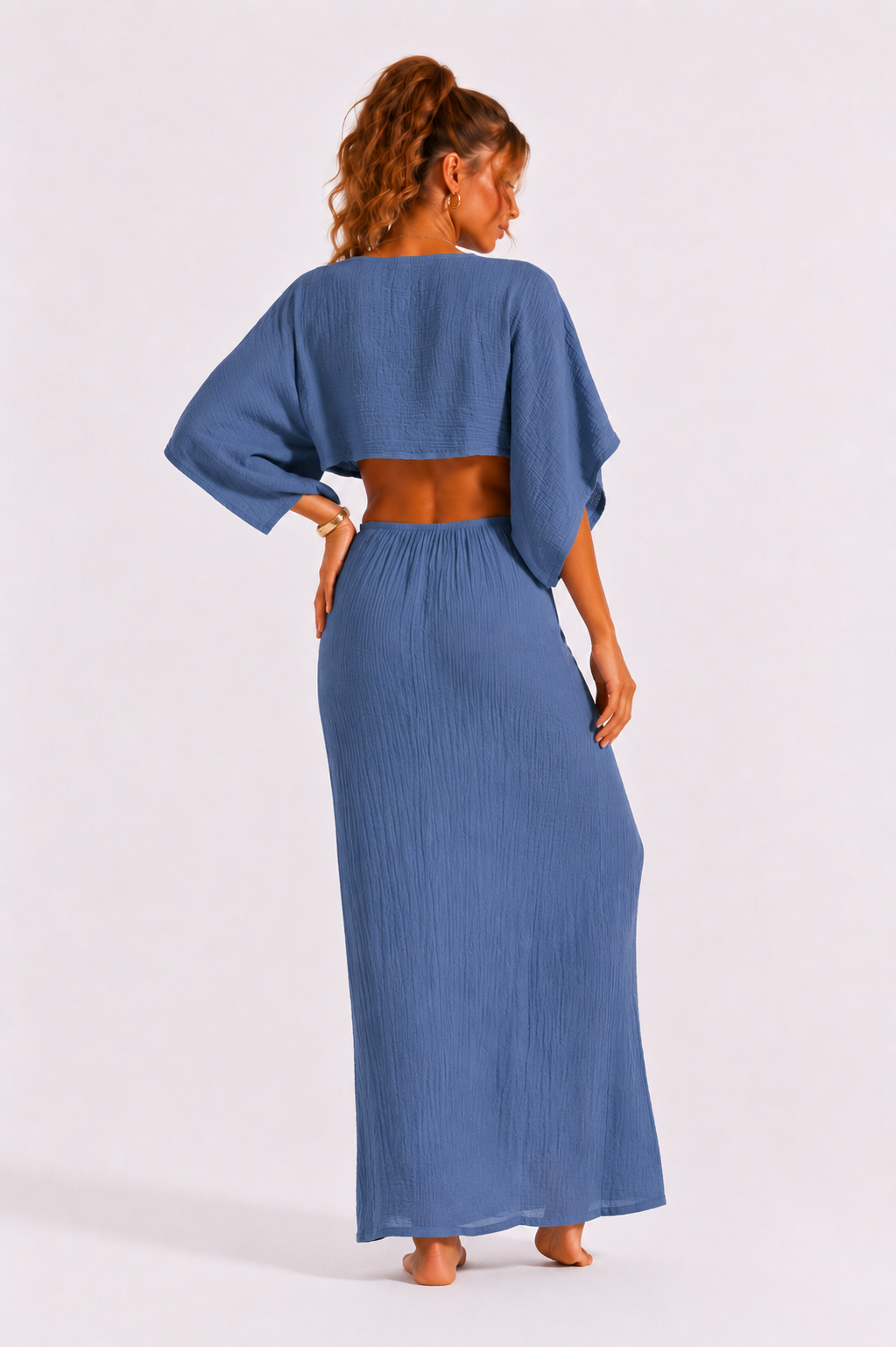 Loovay Élarisse Jurk, Maxi met V-Hals en Taille Detail