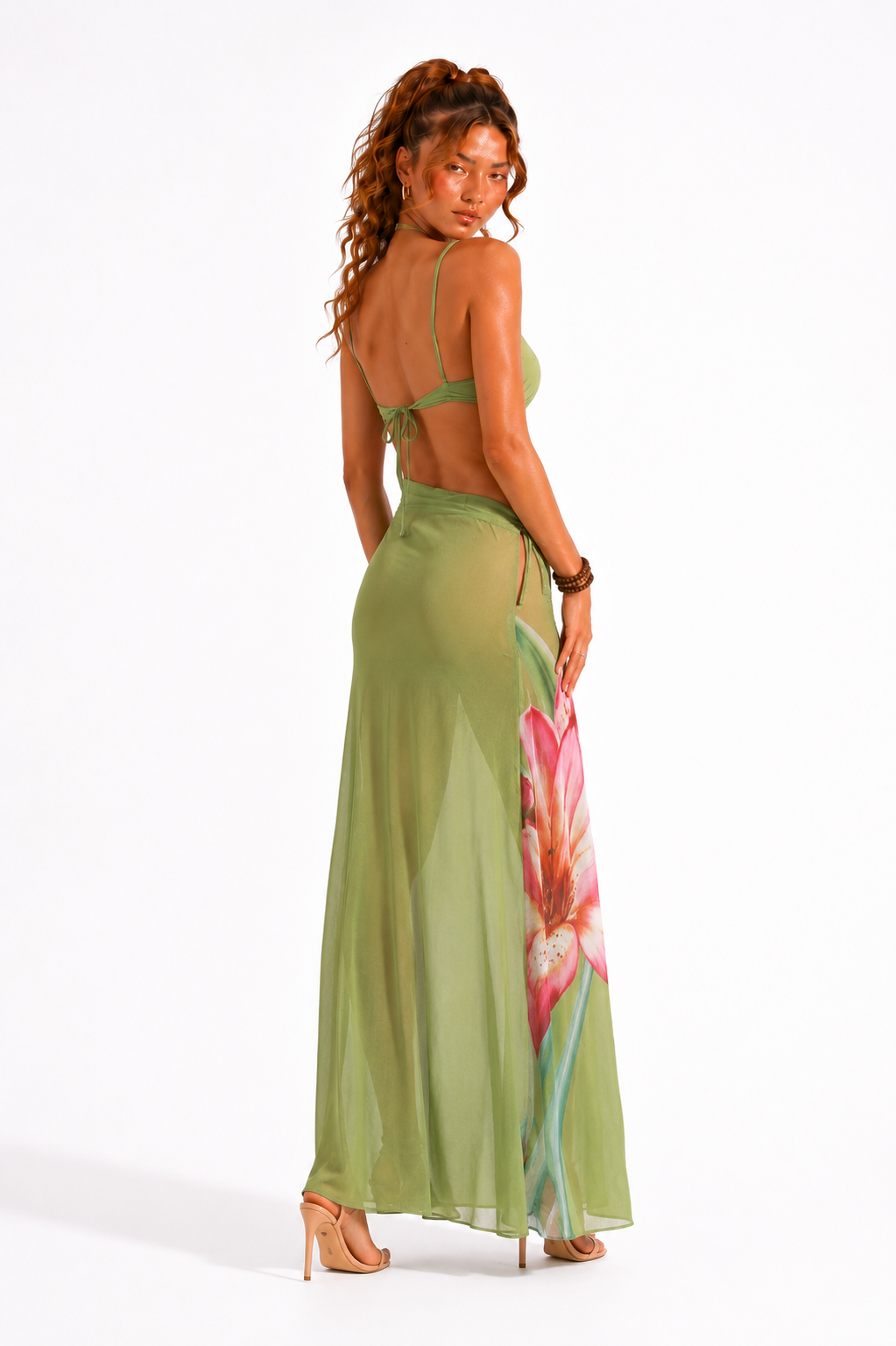 Loovay Floréssa Jurk, Maxi met Bloemenprint en Open Rug