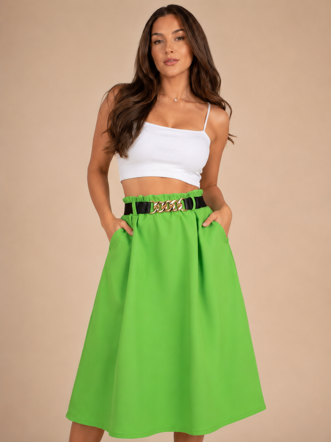 Loovay Limea, Hoge Taille Midi-Rok