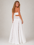 Loovay Prunella, Witte Maxi-Rok met Kantdetails