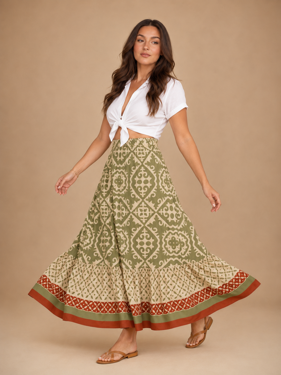Loovay Marevia, Maxi-Rok met Mediterrane Print
