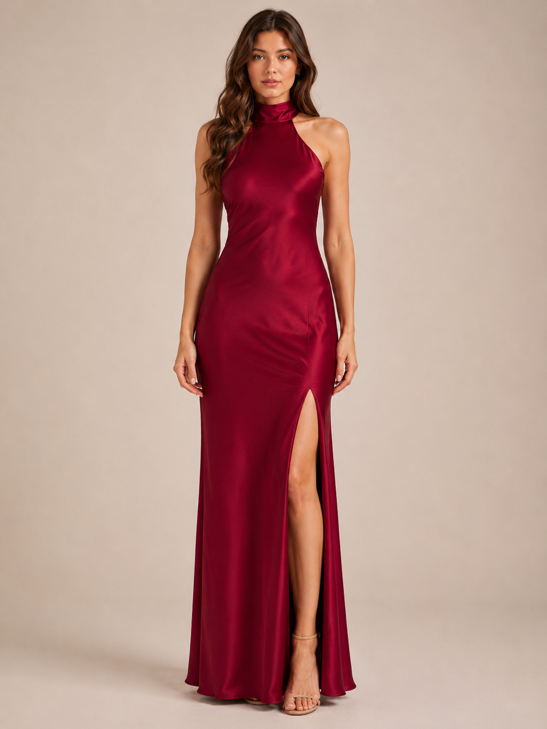 Loovay Valessia Halter Maxi-jurk met Open Rug