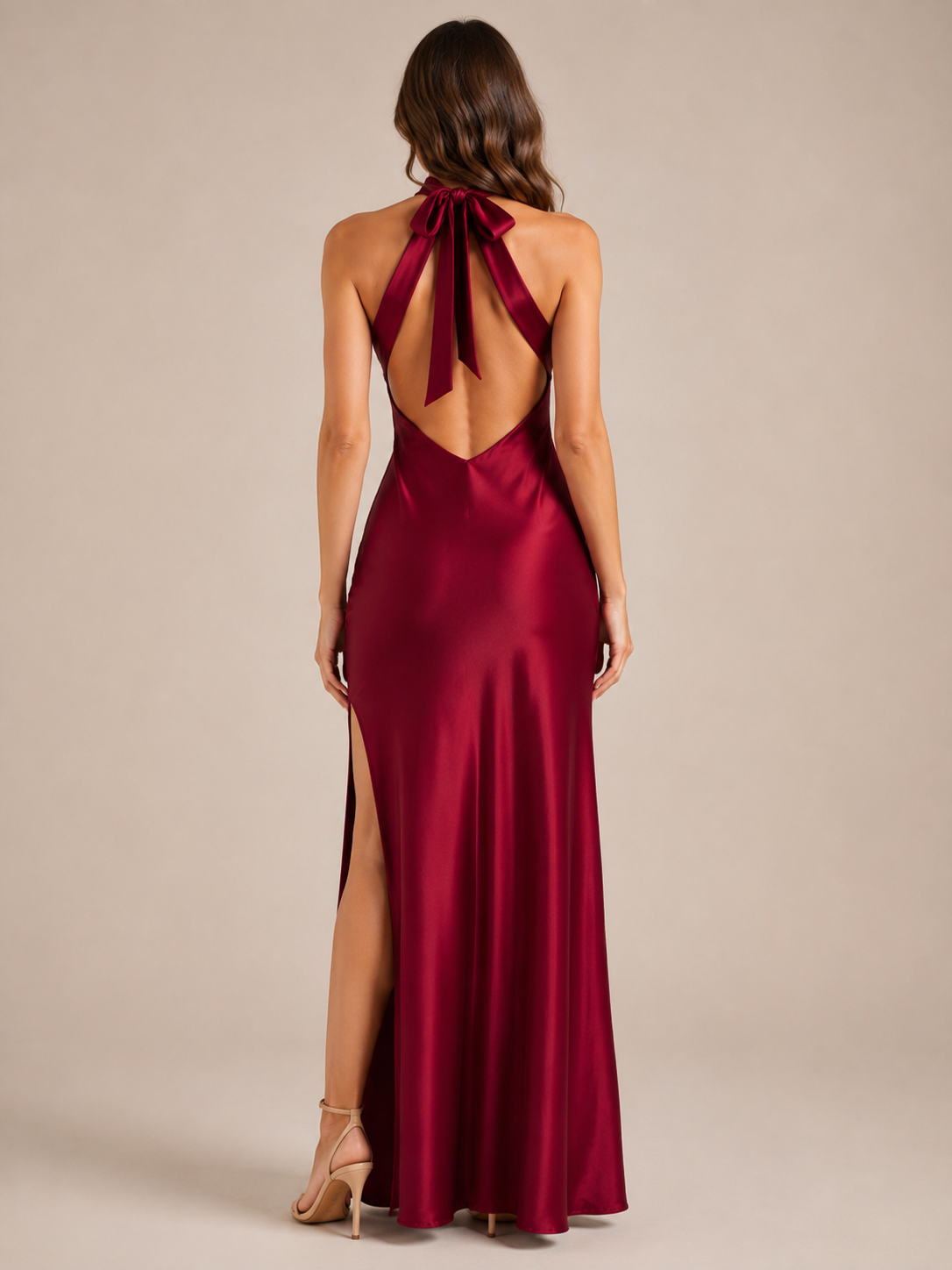 Loovay Valessia Halter Maxi-jurk met Open Rug