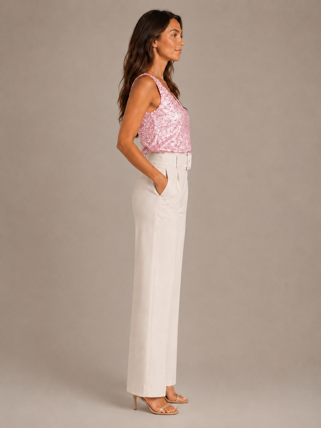 Loovay Lumera Pailletten Top met V-hals