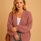 Serayne – Gebreid open vest met ontspannen pasvorm