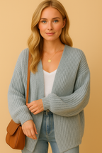 Serayne – Gebreid open vest met ontspannen pasvorm