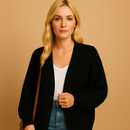 Serayne – Gebreid open vest met ontspannen pasvorm