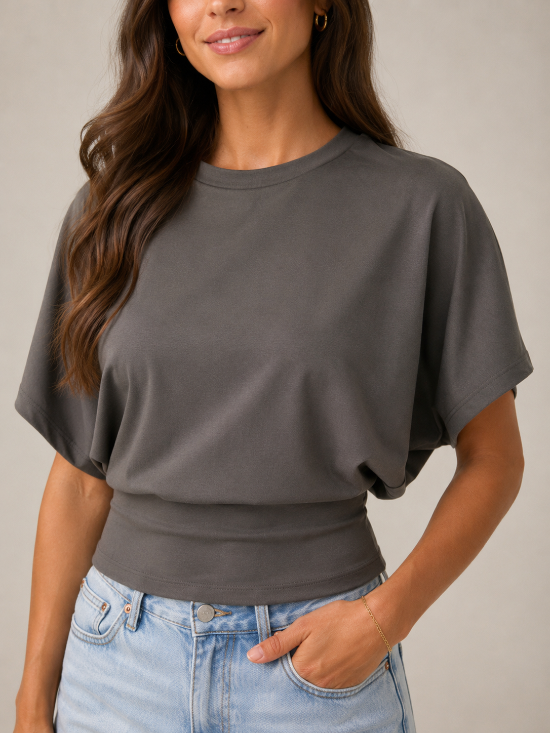 Loovay Vayenne Dames Top met Vleermuismouwen
