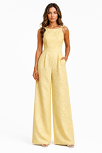 Loovay Soléa Jumpsuit, Luxe Jacquard Elegantie