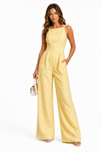 Loovay Soléa Jumpsuit, Luxe Jacquard Elegantie