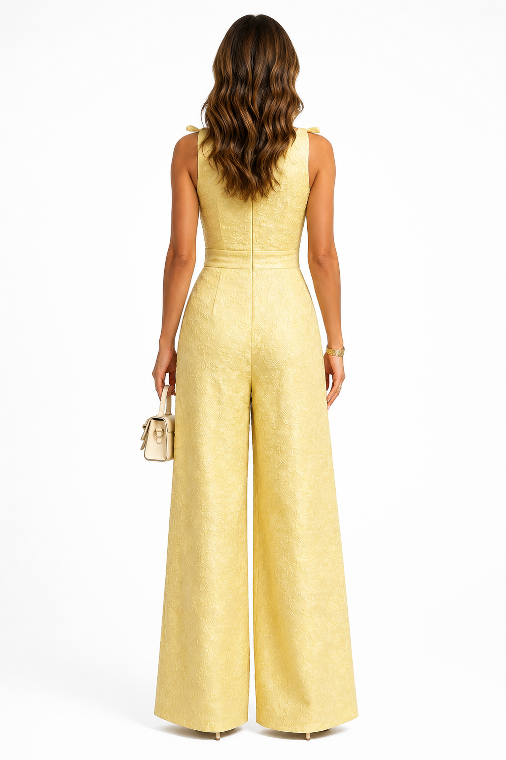 Loovay Soléa Jumpsuit, Luxe Jacquard Elegantie