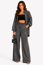 Loovay Veloura Set, Geribbelde Lounge Chic