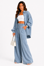 Loovay Veloura Set, Geribbelde Lounge Chic