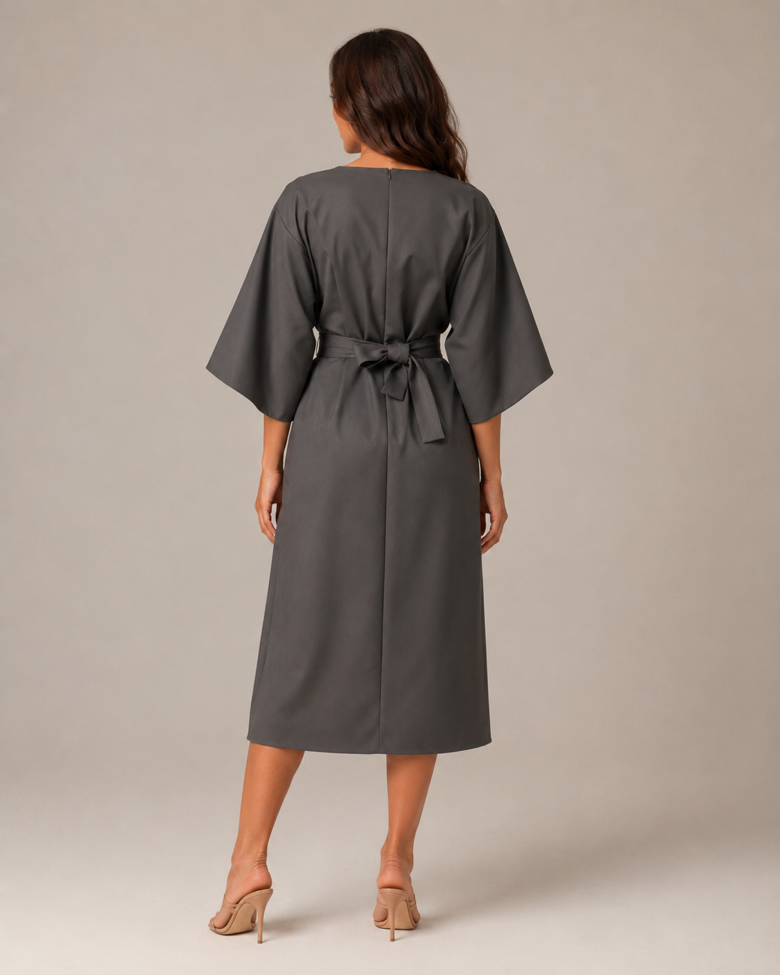 Loovay Evelisse Midi Jurk met Tailleband