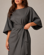 Loovay Evelisse Midi Jurk met Tailleband