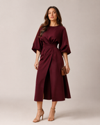 Loovay Evelisse Midi Jurk met Tailleband