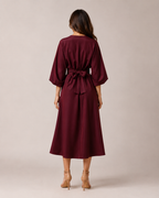 Loovay Evelisse Midi Jurk met Tailleband