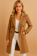 Avénne – Lange elegante damesjas met knopen