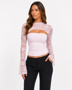 Loovay Azélia Top, Elegante Kanten Look