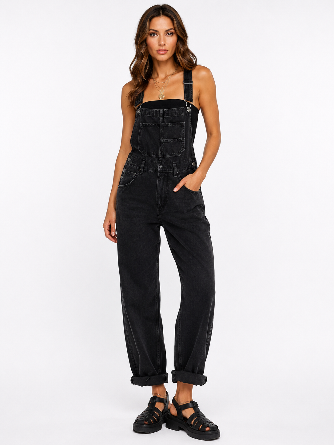 Loovay Novara Overall, Denim Casual Chic