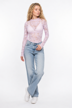 Loovay Veloria Top, Elegante Kanten Look