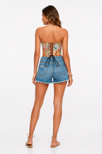 Loovay Floréva Top, Strapless Corset Elegantie