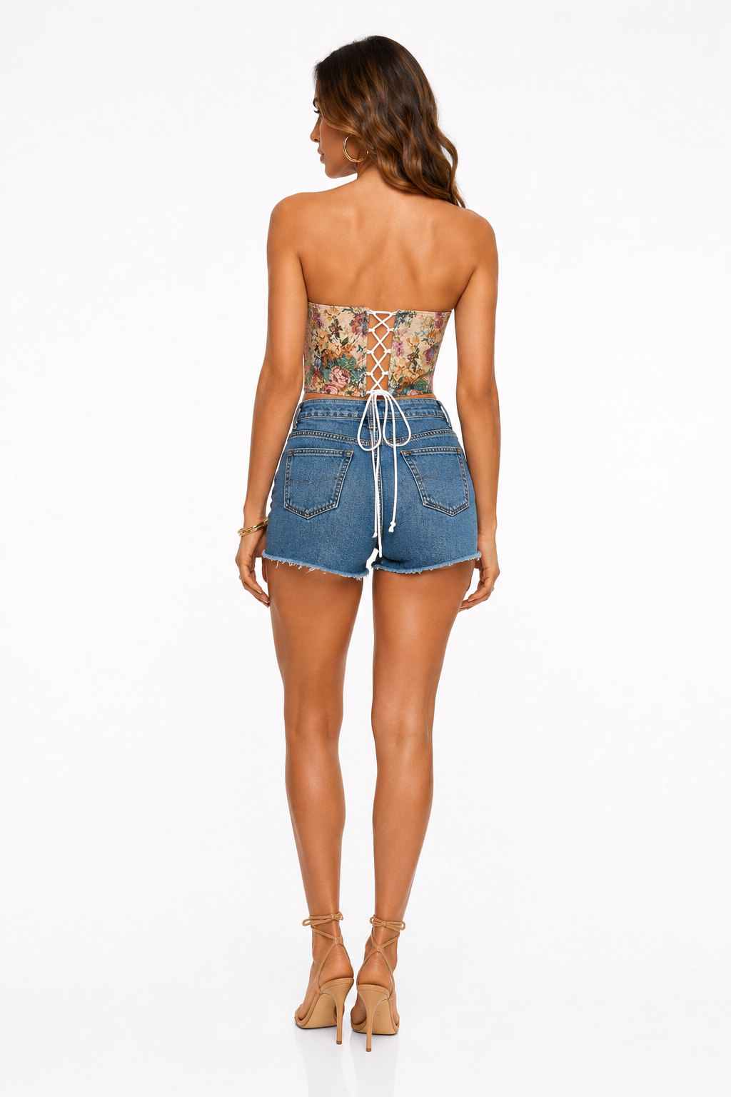 Loovay Floréva Top, Strapless Corset Elegantie