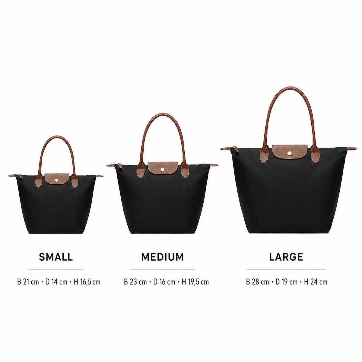 Loovay Norvella Nylon Tote Bag met Leren Details