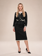 Loovay Seralyne Tweed Feestset met Peplum Blazer