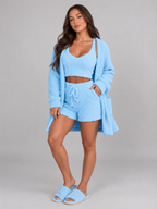 Loovay Elysane Driedelige Pyjamaset met Vest en Short