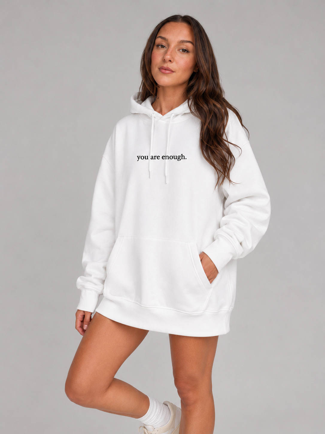Loovay Solace Hoodie, Pluche Hoodie met Tekstprint