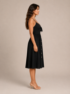 Loovay Elanora Midi Jurk met Strikdetail