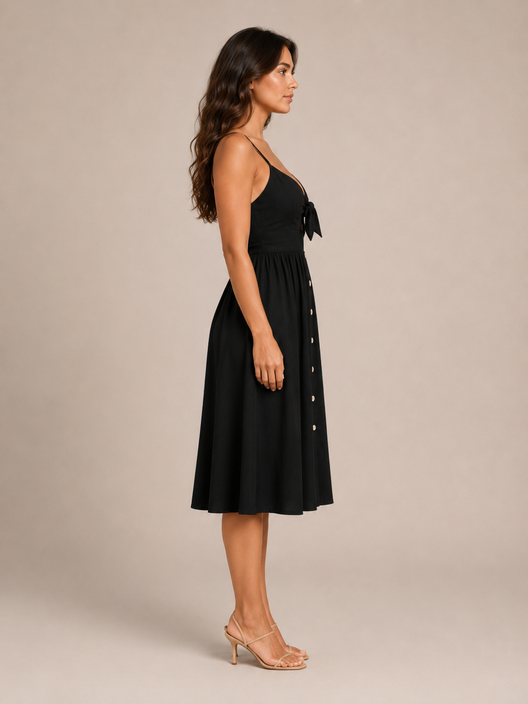 Loovay Elanora Midi Jurk met Strikdetail