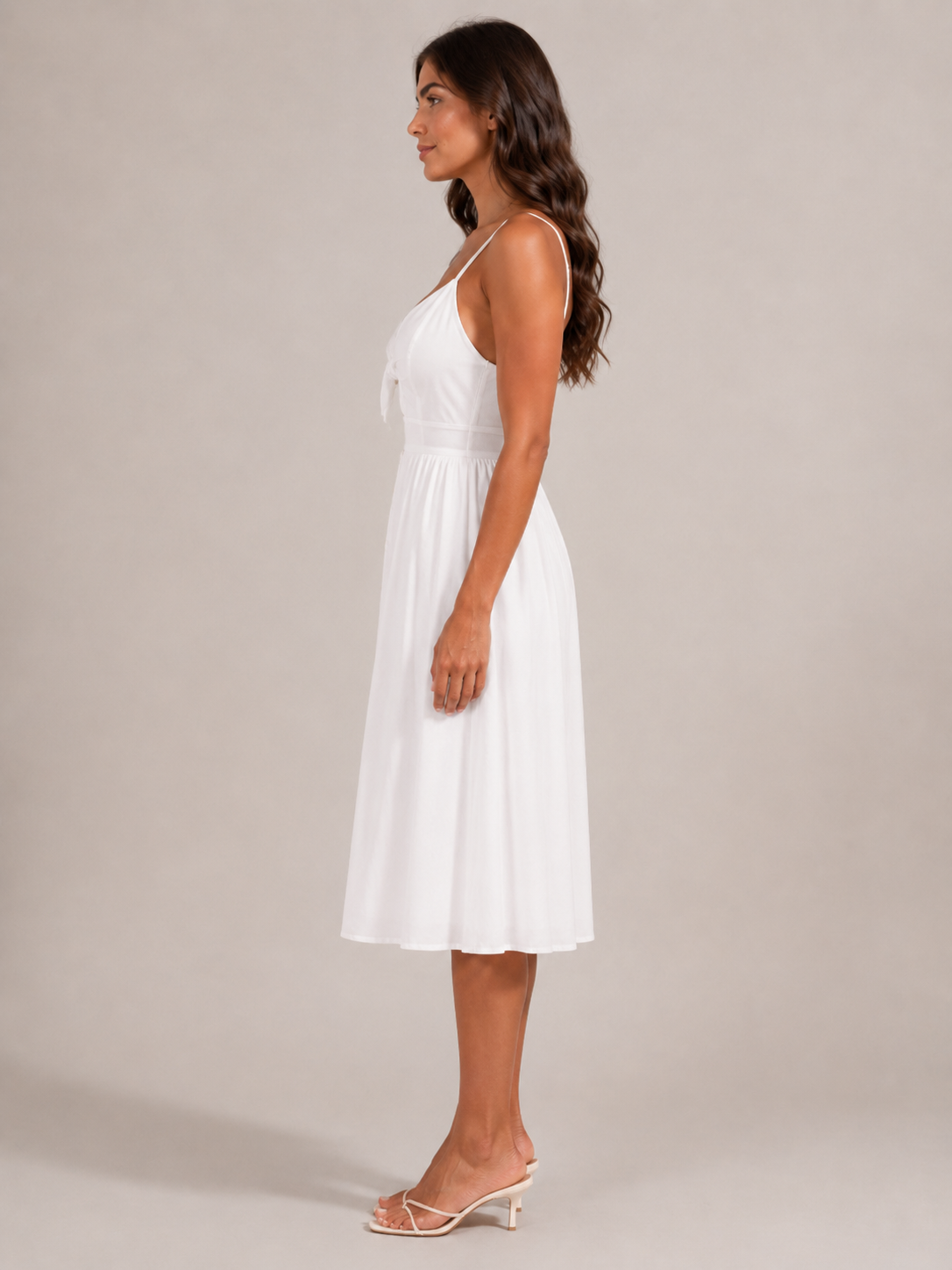 Loovay Elanora Midi Jurk met Strikdetail