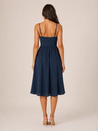 Loovay Elanora Midi Jurk met Strikdetail