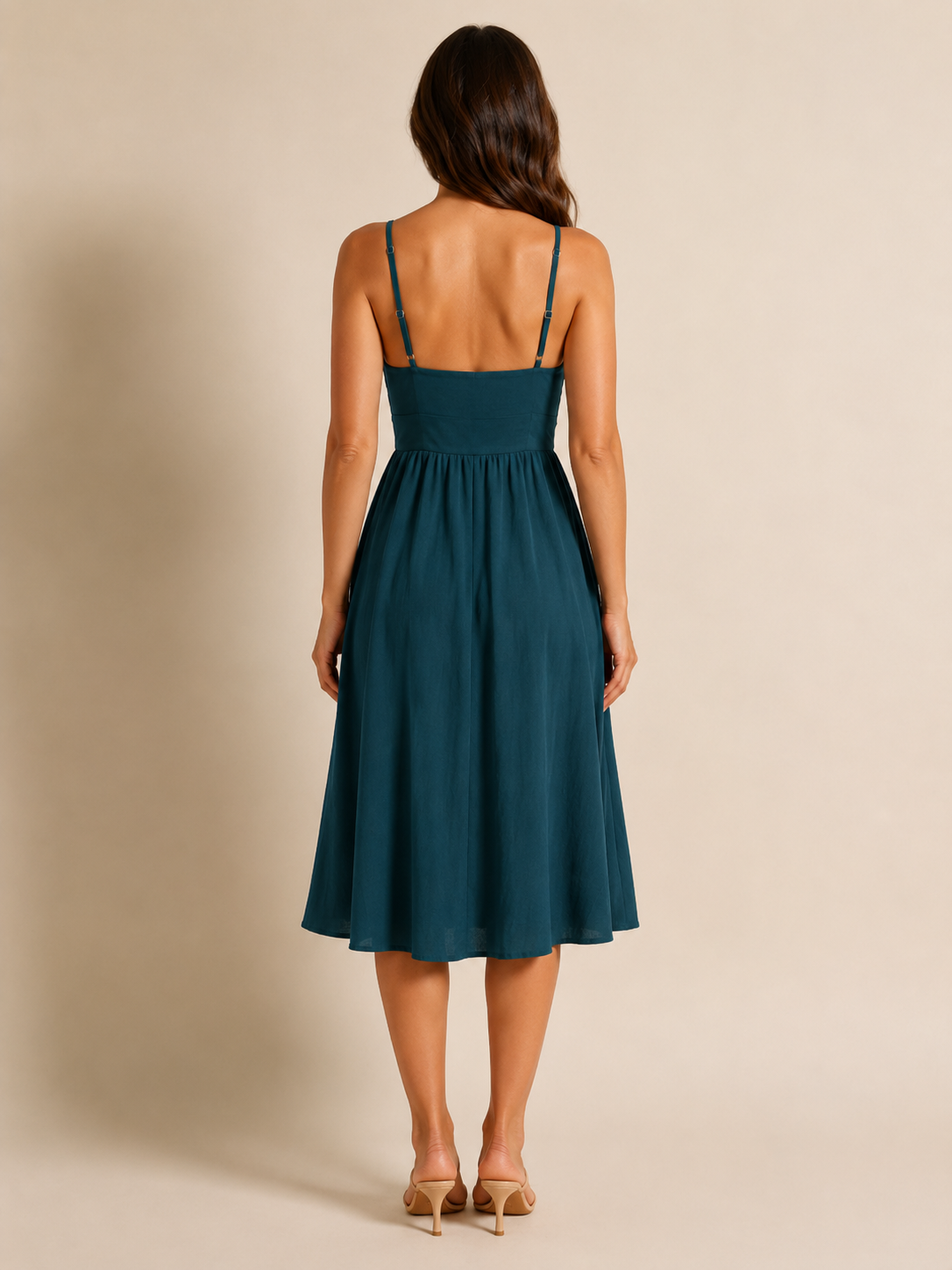 Loovay Elanora Midi Jurk met Strikdetail