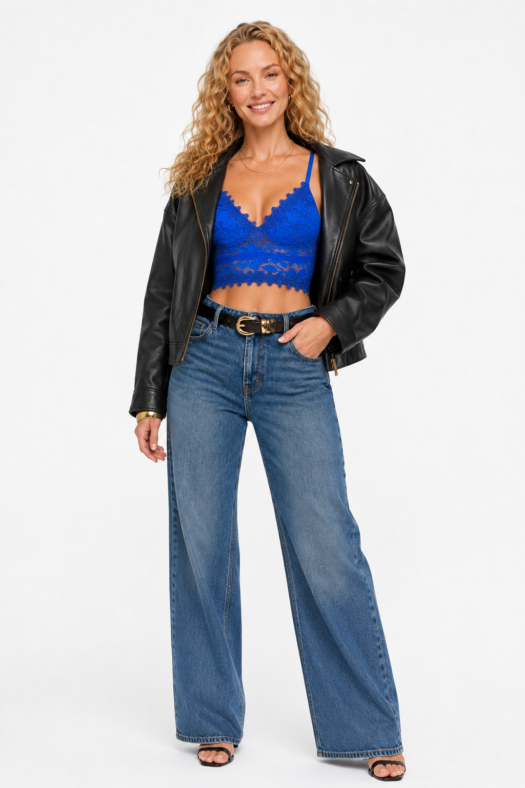 Loovay Améllia Top, Kanten V-Hals Elegantie