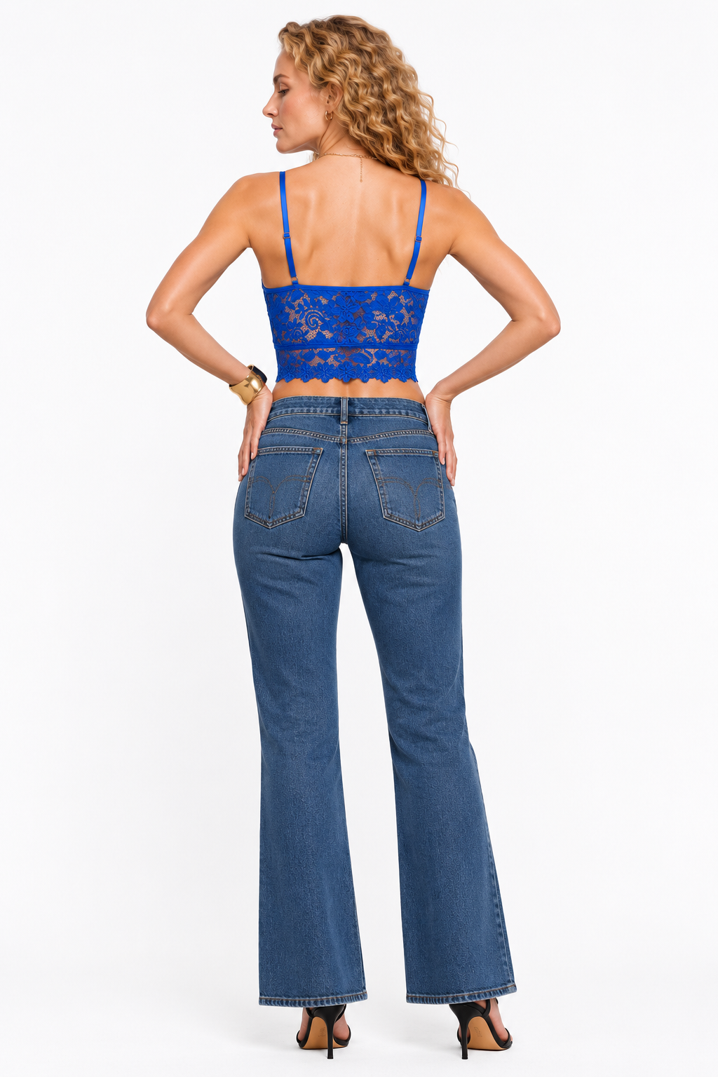 Loovay Améllia Top, Kanten V-Hals Elegantie