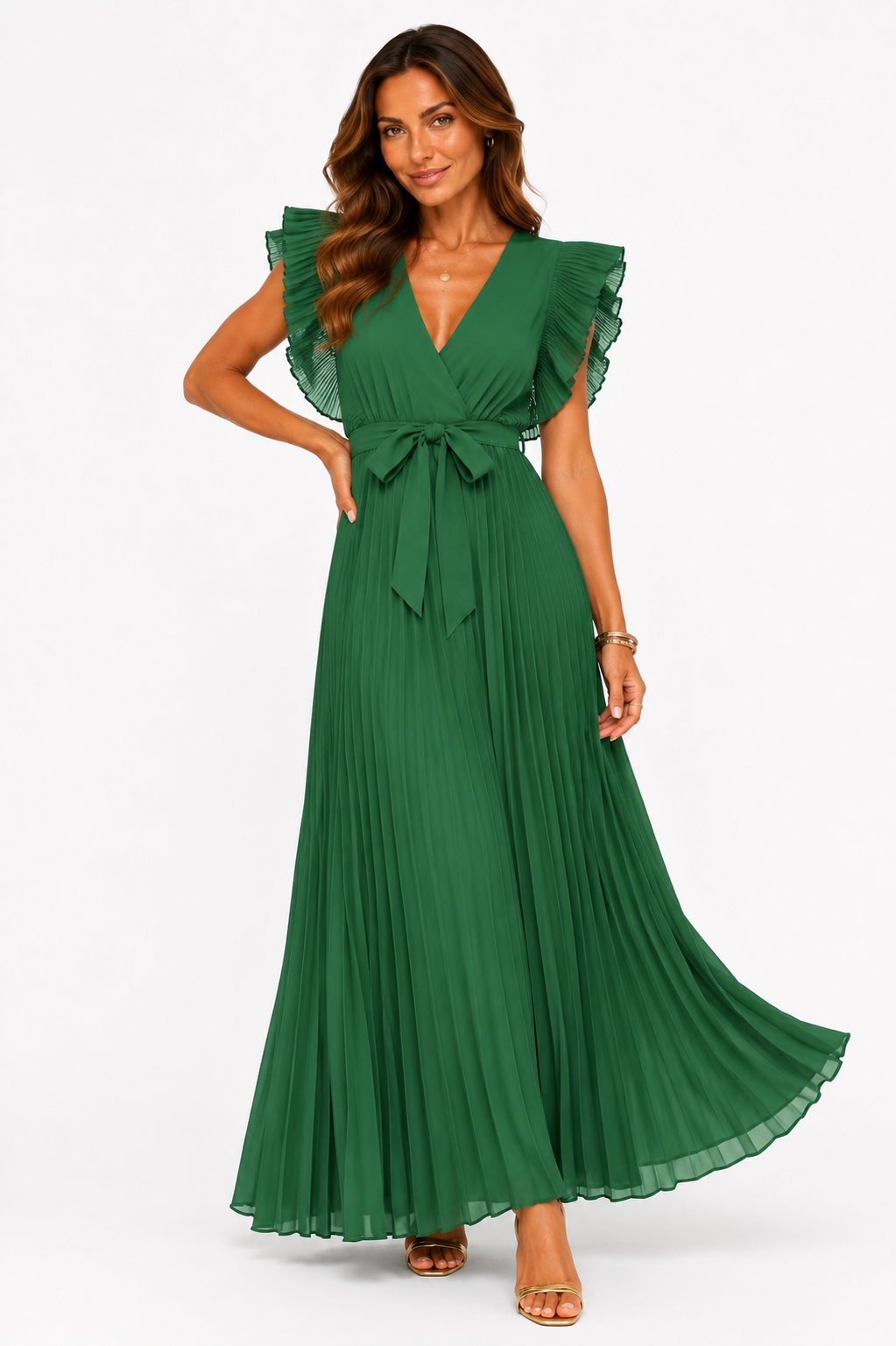 Loovay Emerelle Jurk, Bohemian V-Hals Elegantie