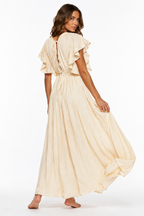 Loovay Solmira Jurk, Crème Ibiza Maxi Elegantie