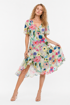 Loovay Fleurenne Jurk, Bloemenprint Midi Elegantie