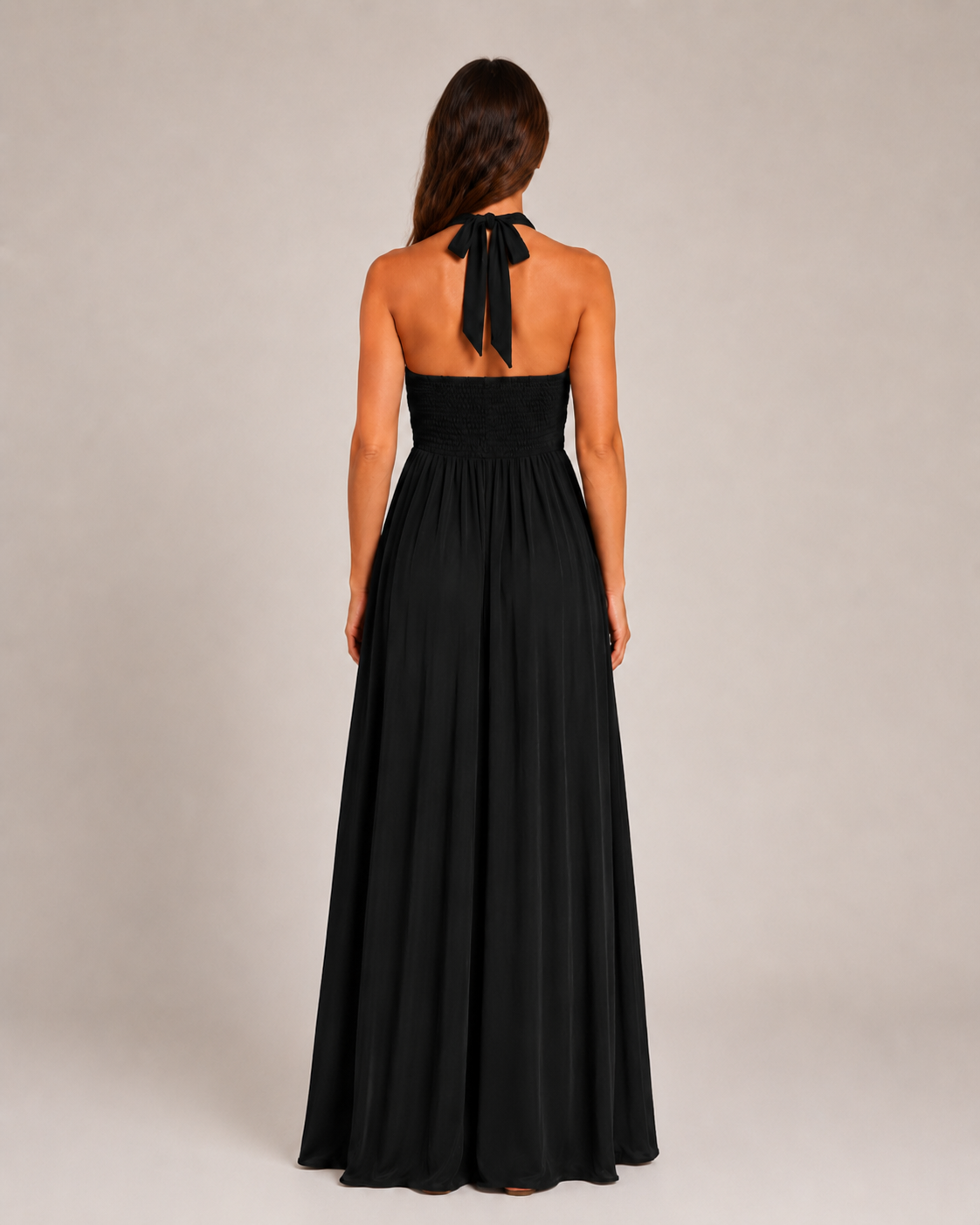 Loovay Varelia Halter Maxi-jurk, Diepe V-hals